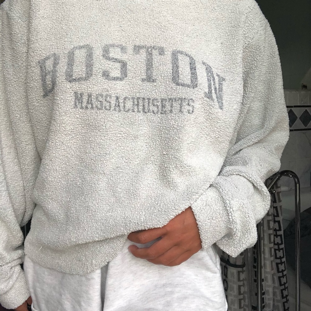 Boston terry cloth crew neck